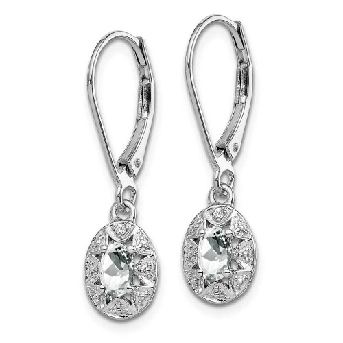 Image of 26mm Sterling Silver Rhodium-plated Diamond & White Topaz Earrings QBE10APR