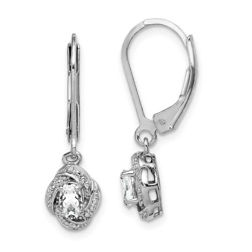 Image of 26mm Sterling Silver Rhodium-plated Diamond & White Topaz Earrings QBE12APR