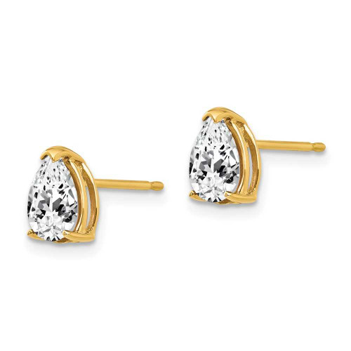 Image of 8mm 14K Yellow Gold 7x5mm Pear Cubic Zirconia Earrings