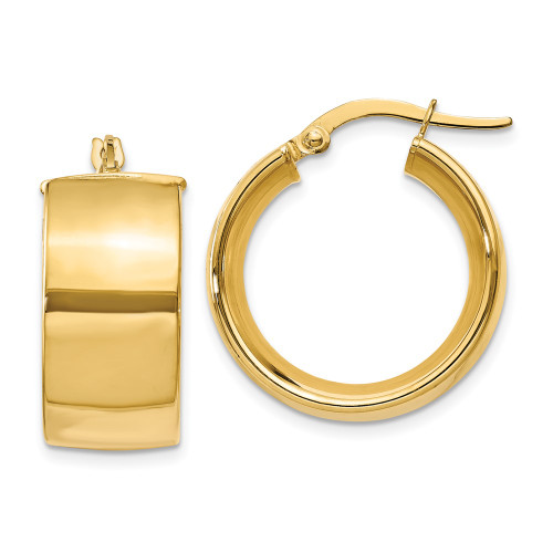 16mm 14K Yellow Gold 9.75mm Polished Round Hoop Earrings