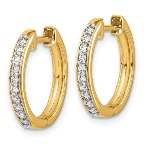 Image of 14K Yellow Gold Lab Grown Diamond SI1/SI2, G H I, Hinged Hoop Earrings EM4264-025-YLG