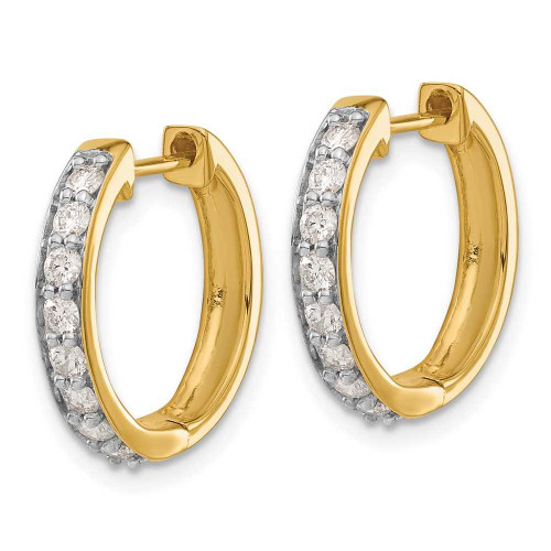 Image of 14K Yellow Gold Lab Grown Diamond SI1/SI2, G H I, Hinged Hoop Earrings EM4264-055-YLG