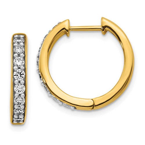 Image of 14K Yellow Gold Lab Grown Diamond SI1/SI2, G H I, Hinged Hoop Earrings EM4264-055-YLG