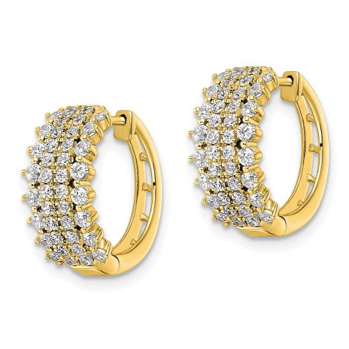 Image of 14.86mm 14K Yellow Gold Lab Grown Diamond SI1/SI2, G H I, Hinged Hoop Earrings EM8364-100-YLG