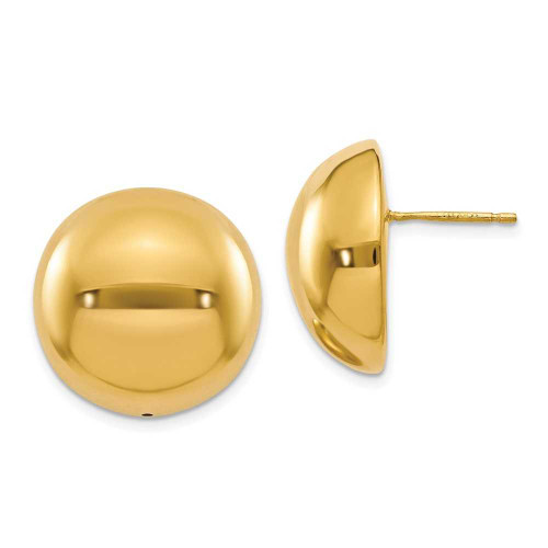 Image of 19mm 14K Yellow Gold Polished Hollow Domed Post Earrings