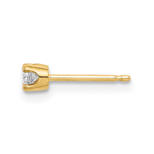 5mm 14K Yellow Gold Single Stud Diamond Earrings XA4AA-S