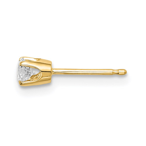 5mm 14K Yellow Gold Single Stud Diamond Earrings XA5AA-S