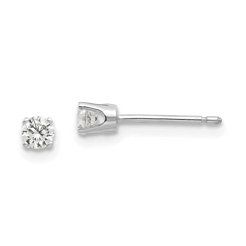 Image of 4mm 14k White Gold 3mm CZ stud earrings