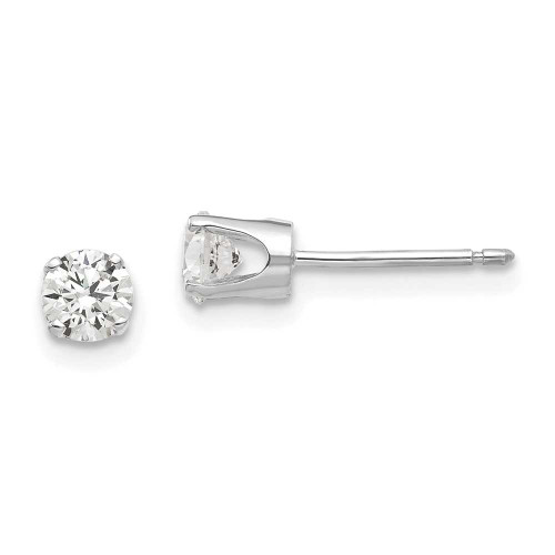 Image of 5mm 14k White Gold 4mm CZ stud earrings