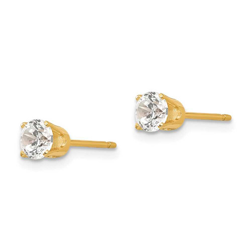 Image of 4mm 14K Yellow Gold 4.25mm CZ stud earrings