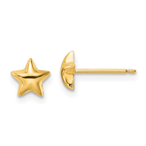 6.5mm 14K Yellow Gold Polished Star Post Earrings