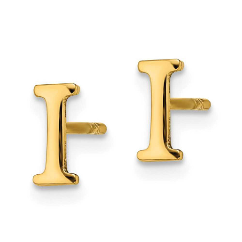 Image of Sterling Silver Gold-plated Letter I Initial Post Earrings