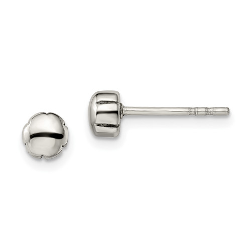 5mm Chisel Stainless Steel Polished Post Earrings