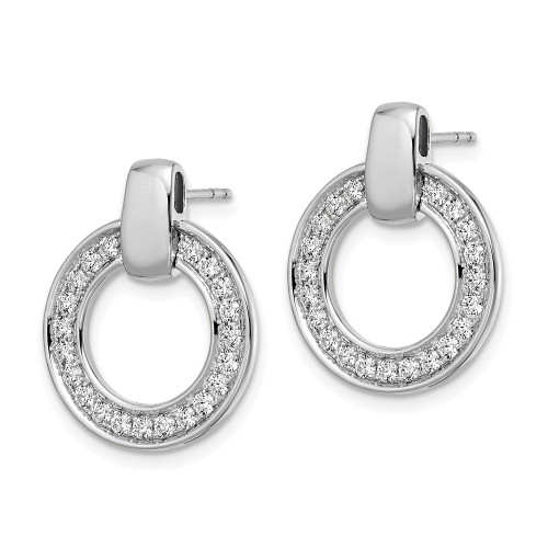 20.3mm True Origin 14K White Gold 3/4 carat Lab Grown Diamond VS/SI D E F Fancy Circle Post Earrings