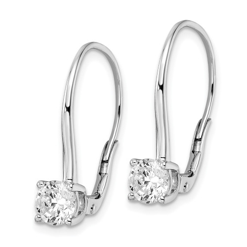 21.85mm True Origin 14K White Gold 1 1/2 carat Lab Grown Diamond VS/SI D E F Leverback Solitare Earrings