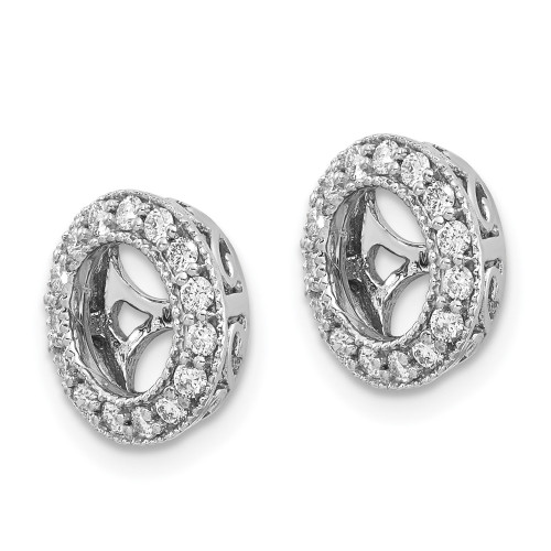 True Origin 14k White Gold 1/3 carat Lab Grown Diamond VS/SI D E F for 5.5-6mm Studs Earrings Jackets