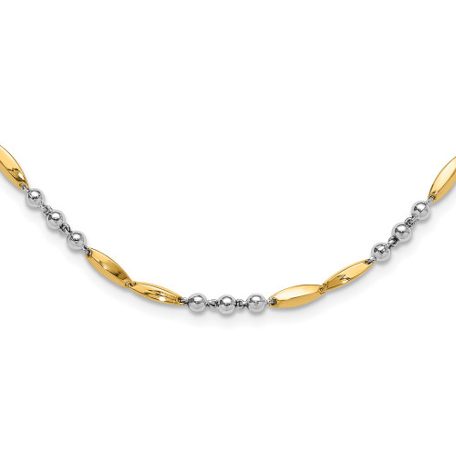 14K Two-tone Gold Polished Necklace