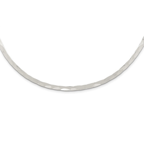 Sterling Silver 3.5mm Hammered Necklace Collar