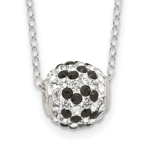 Sterling Silver Black and White Stellux Crystal Necklace