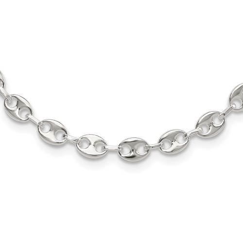 Sterling Silver Rhodium-plated 16in with 2in ext. Fancy Link Necklace