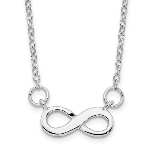 Sterling Silver Rhodium-plated w/ 2in ext. Infinity Necklace