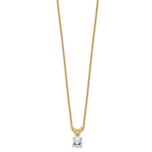 14K Yellow Gold Lab Grown Diamond 1/3ctw Round VS/SI, D E F, Solitaire Necklace