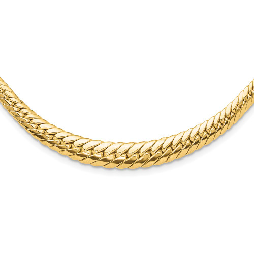 14K Yellow Gold Polished Graduated Fancy Link Necklace