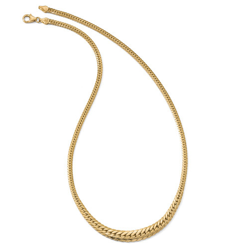 14K Yellow Gold Polished Graduated Fancy Link Necklace