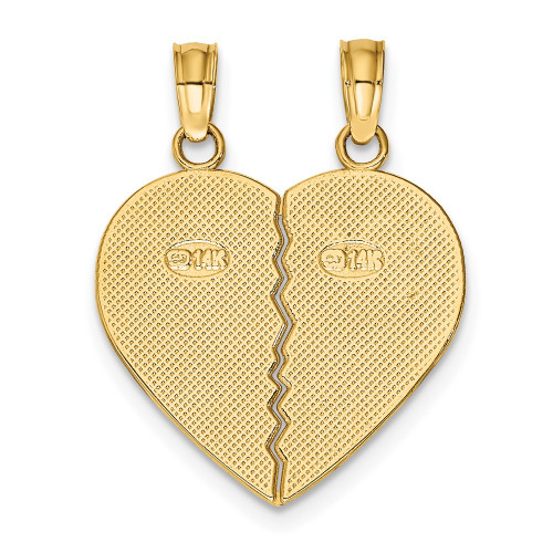 10k Yellow Gold BEST FRIENDS Break-A-Part Heart Necklace