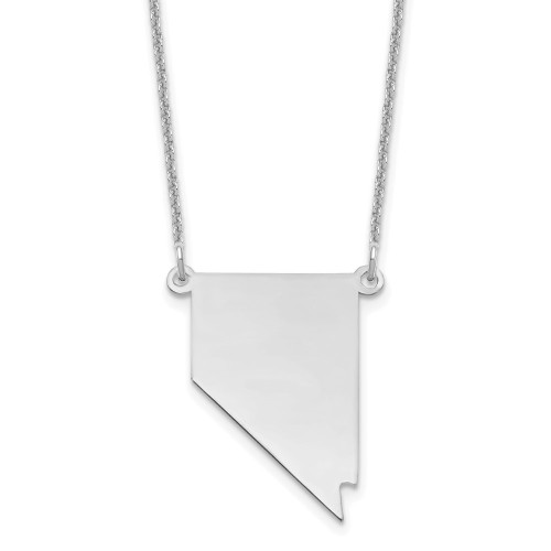 14k White Gold Nevada State Necklace