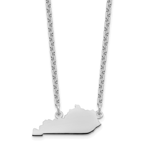 14k White Gold Kentucky State Necklace
