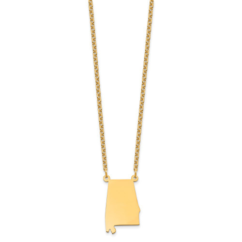 Sterling Silver/Gold-plated Alabama State Necklace