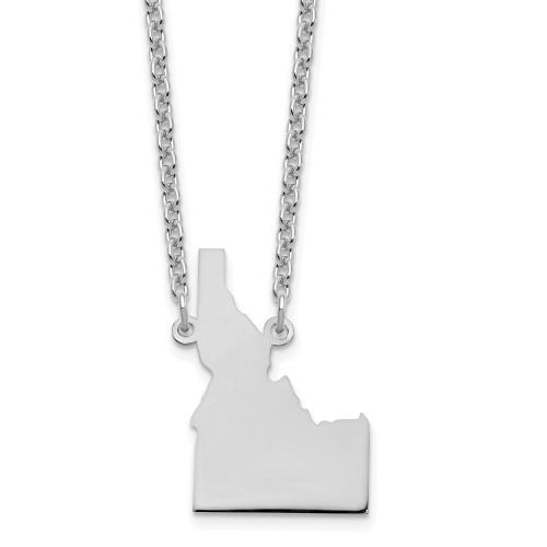 Sterling Silver/Rhodium-plated Idaho State Necklace