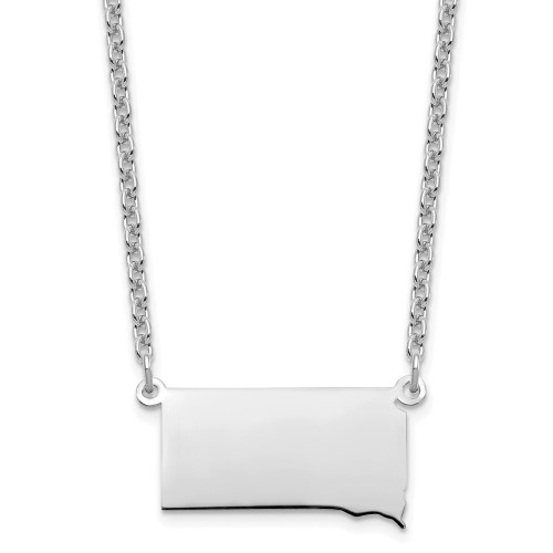 Sterling Silver/Rhodium-plated South Dakota State Necklace