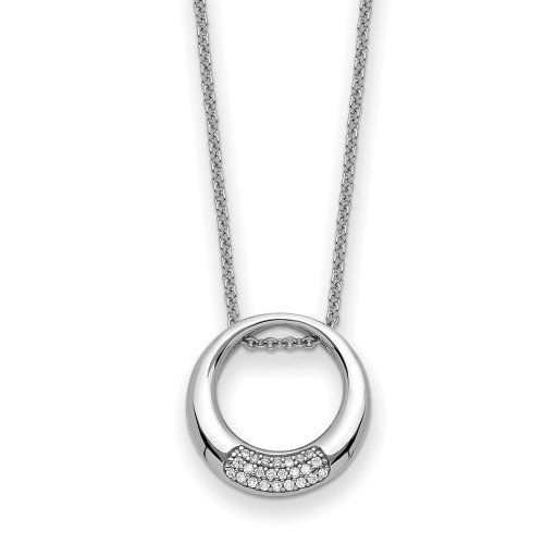 Sentimental Expressions Sterling Silver Rhodium-plated CZ Simplicity 18in Necklace