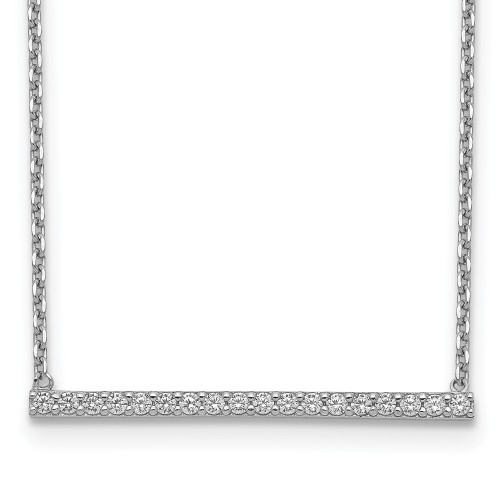 Sterling Shimmer Sterling Silver Rhodium-plated 16.25 inch 19 Stone CZ Bar Adjustable Choker Necklace
