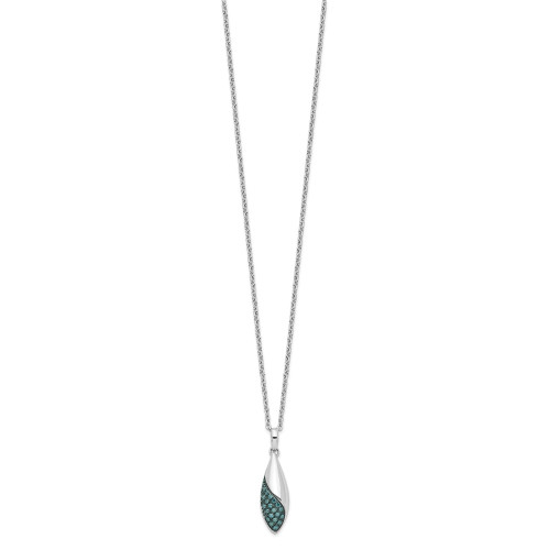 Image of White Night Sterling Silver Rhodium-plated Blue Diamond 18 inch Necklace with 2 Inch Extender