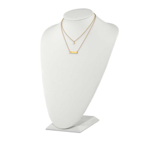 Image of Chisel Stainless Steel Polished Yellow IP-plated Heart and Bar Multi Strand 15.5 inch Cable Chain with a 1.5 inch Extension Necklace