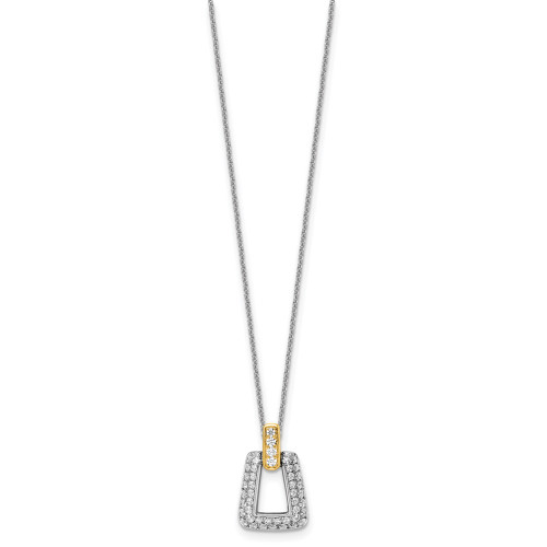 True Origin 14K Two-tone Gold 5/8 carat Lab Grown Diamond VS/SI D E F Fancy 18 inch Necklace