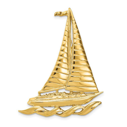 Image of 14K Yellow Gold Sailboat Slide Pendant