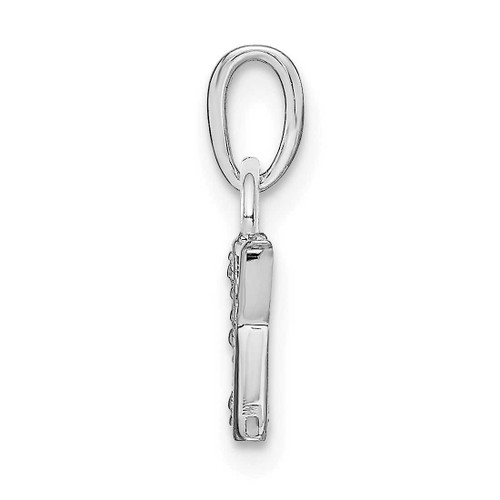 Image of 14k White Gold Rhodium-plated Diamond Letter K Initial Pendant