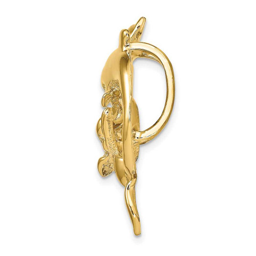 Image of 14K Yellow Gold Polished Fits Up To 10mm and 8mm Double Dolphins Slide Pendant