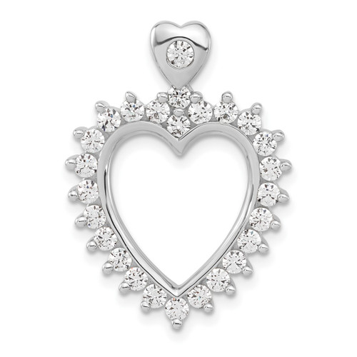 Sterling Silver Rhodium-plated Diamonore Heart Pendant