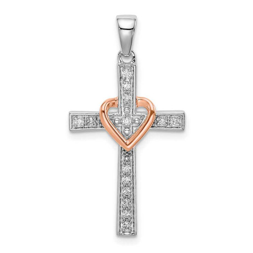 10k Two-Tone Polished Cross and Infinity Bracelet並行輸入品 Two-Tone Gold Diamond Cut Capital Potent High Polish Cross Pendant (JL#  P9581)