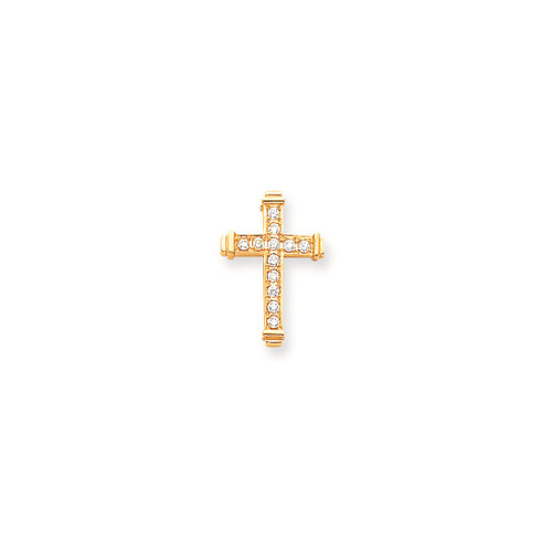14K Yellow Gold AAA Diamond cross pendant XP95AAA