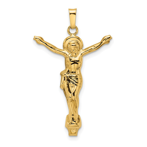 14K Yellow Gold Polished Solid Risen Christ Pendant XR1899