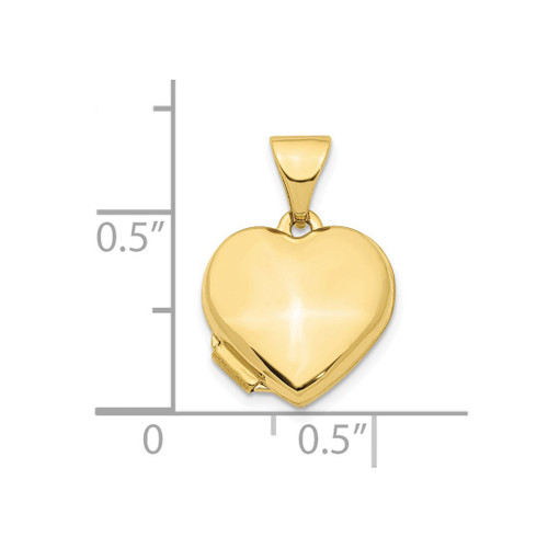 10k Yellow Gold Heart 13mm Locket Pendant