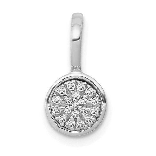 Image of 10k White Gold 1/10ctw Diamond Circle Cluster Pendant
