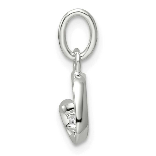 Image of Sterling Silver CZ Heart Pendant QP5496