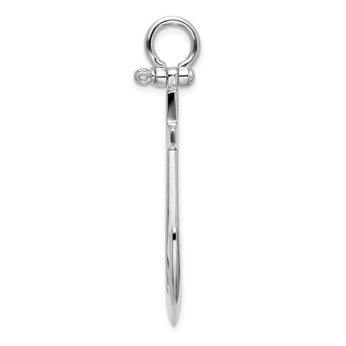Image of Sterling Silver Polished 3D Large Anchor Pendant QC10581